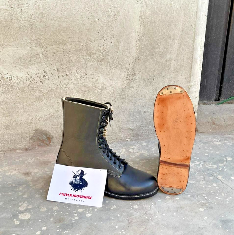 WW2 German Luftwaffe 3rd Model Fallschirmjäger Boots Leather Sole Iron Plates