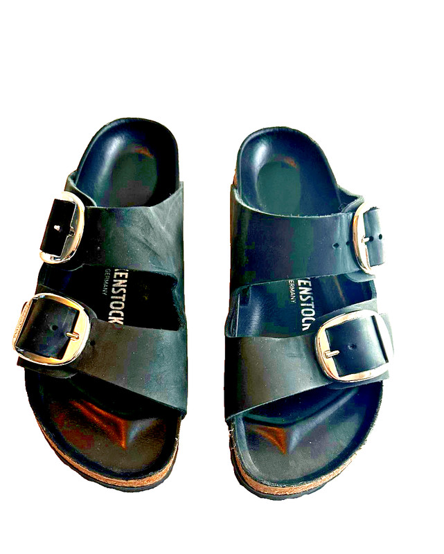 Birkenstock Arizona Big Buckle Black leather Sandals EU40 US 9 new no box