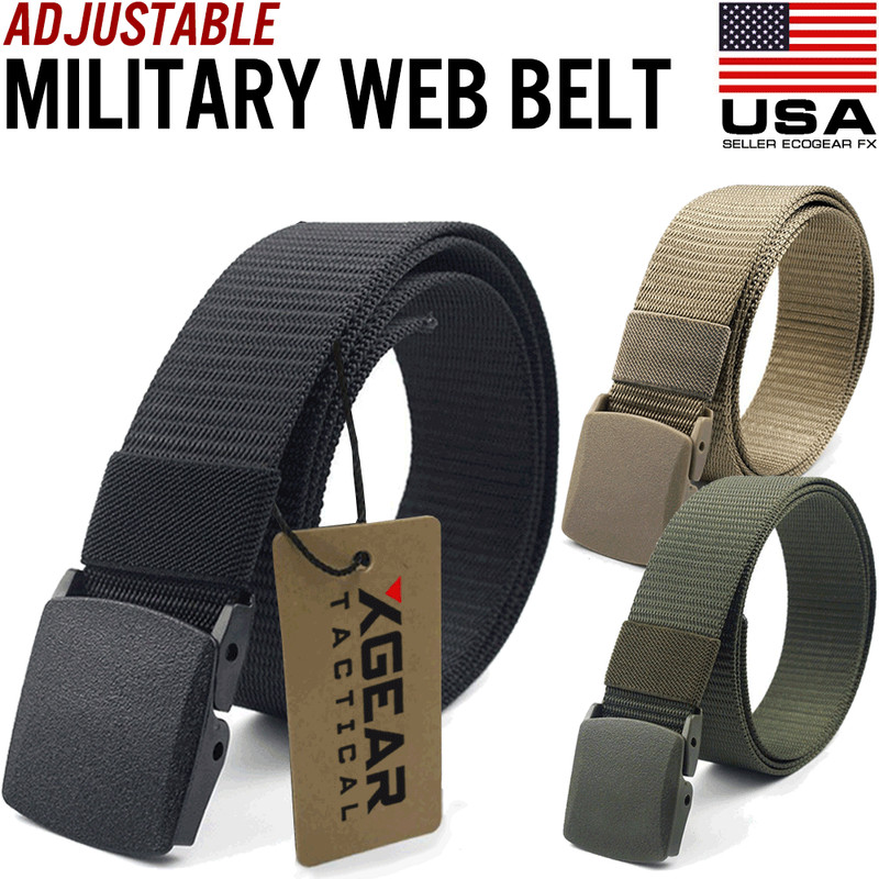 Men’s Plastic Cam Buckle Nylon Work Tactical Waistband Webbing Military Belt