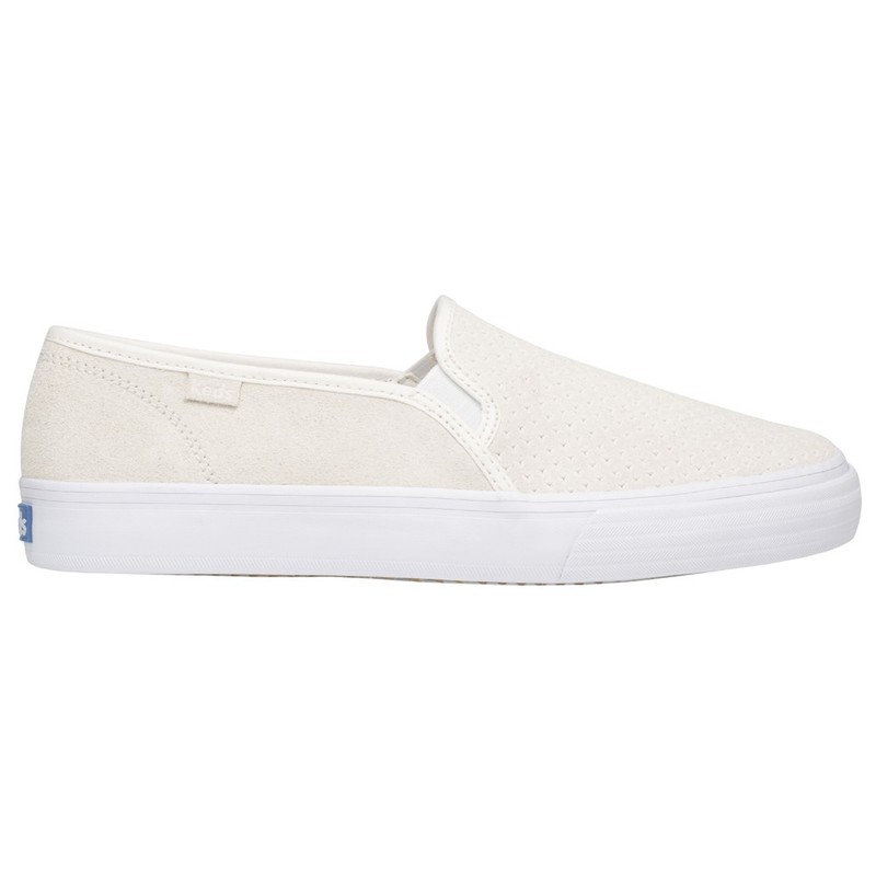 Keds Double Decker Perforated Slip On Womens Off White Sneakers Casual Shoes WH