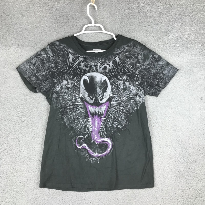 Marvel Venom Shirt Mens Medium Black Graphic Tee Comic Book Superhero Movie