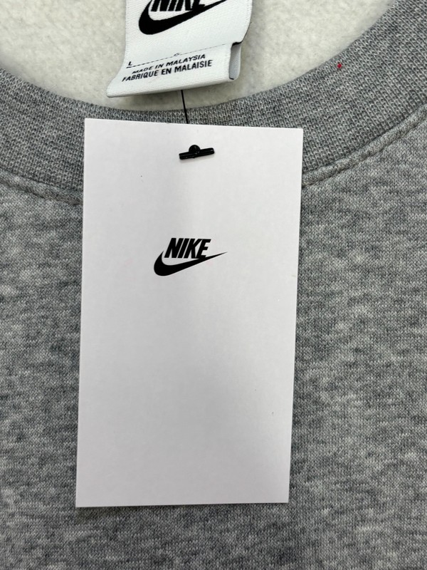 Nike Sportswear Club Fleece Sweatshirt Mens Heather Gray Crew Neck Outdoor Large gallery