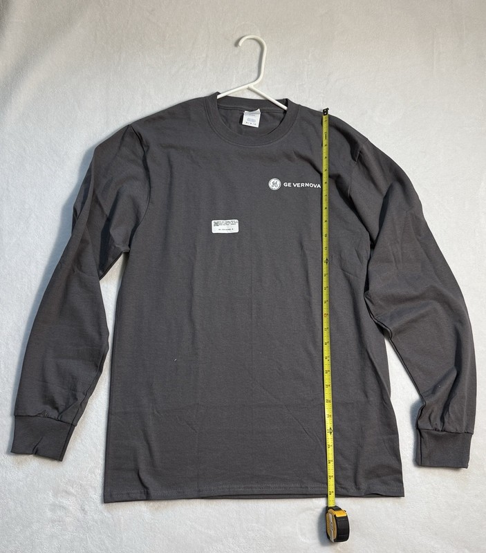 Port & Company GE Vernova Logo Long Sleeve CharcoalGray T-Shirt
