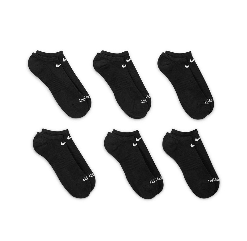 Nike Everyday Plus Cushion No Show Men's Socks - Black, 6 Pack (Large 8-12) gallery