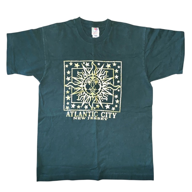 Vintage 80s Fruit of the Loom Atlantic City NJ Graphic T Shirt Single Stitch L