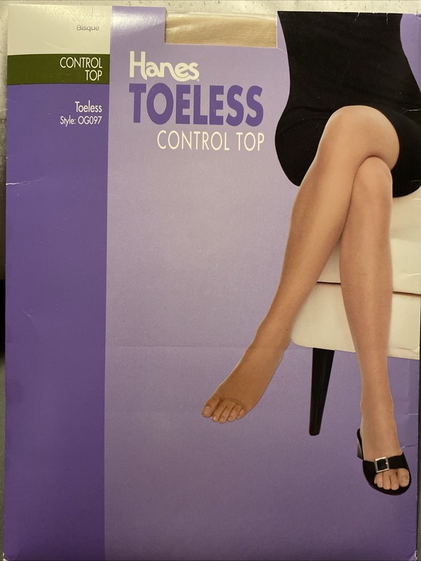 Hanes Toeless AB Control Top OG097 Bisque Pantyhose Hose Vintage