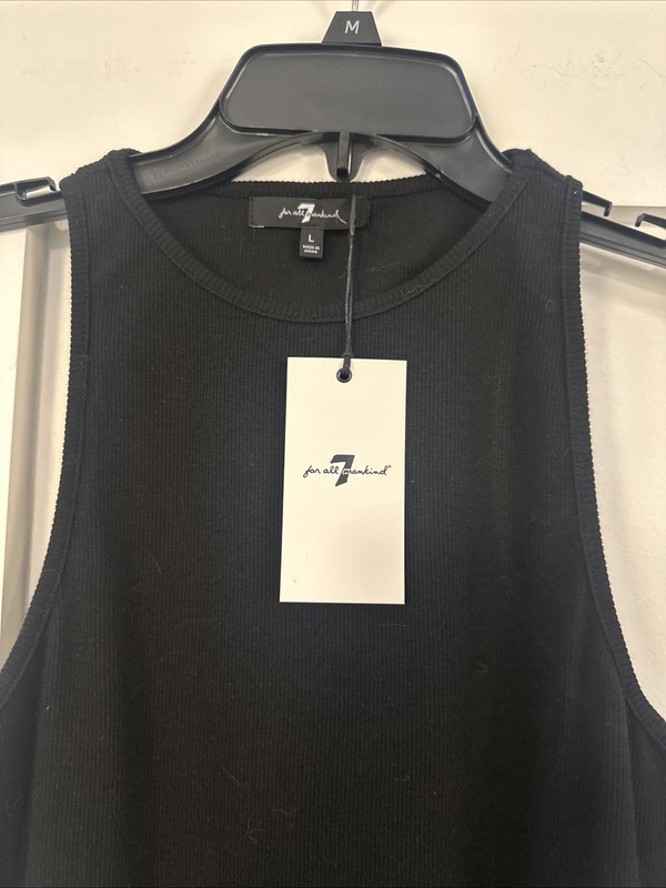 7 For All Mankind Ribbed Bodysuit in Black. NWT. Size Large Retail- $88 gallery