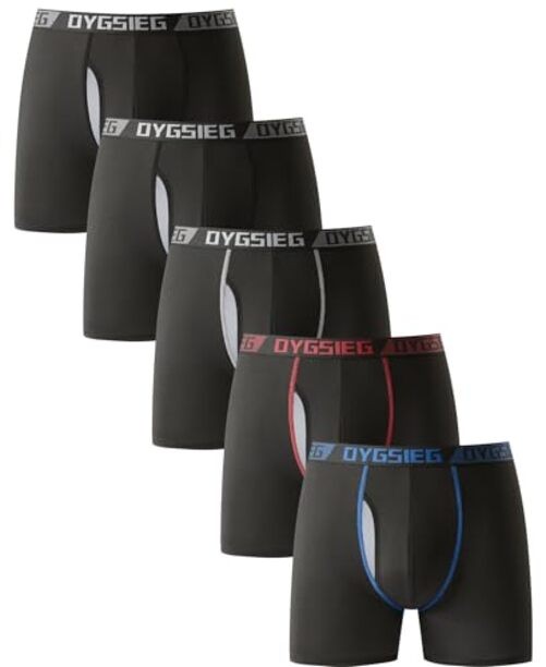 Men's Boxer Briefs,Fly with X-Large Regular-6‘’ Inseam Regular Leg - Black*5 gallery