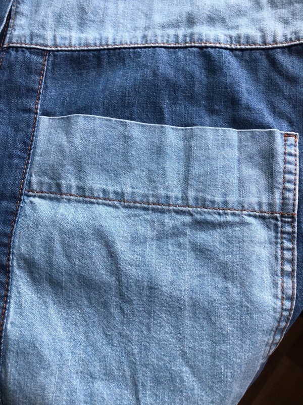 C&A Kleid Jeanskleid Hemdblusenkleid Gr. L Kurzarm patchwork gallery