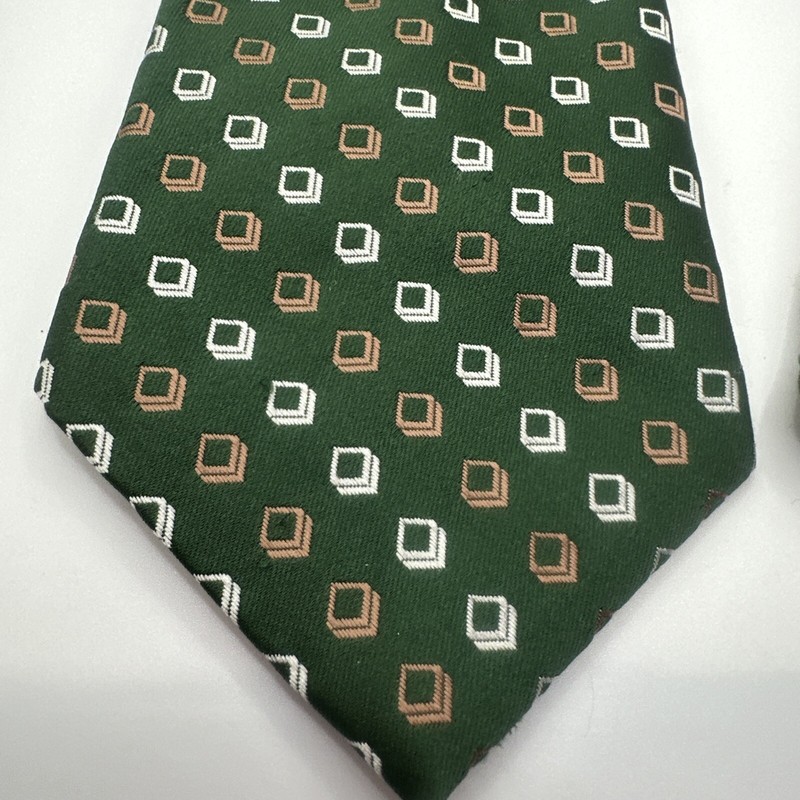 Christian Dior Cravates All Polyester Men’s Necktie Green White And Beige