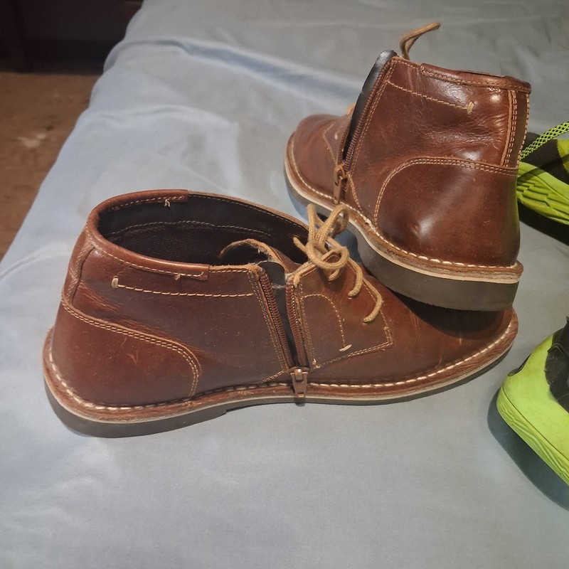 Steven by Steve Madden Men’s Brown Leather Chukka Ankle Boots Lace-Up Zip 7