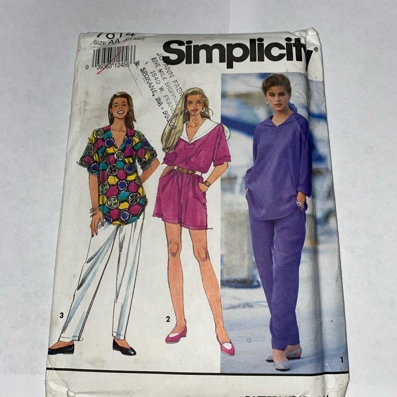 *Simplicity sewing Pattern #7814 pants shorts top vintage uncut small XL