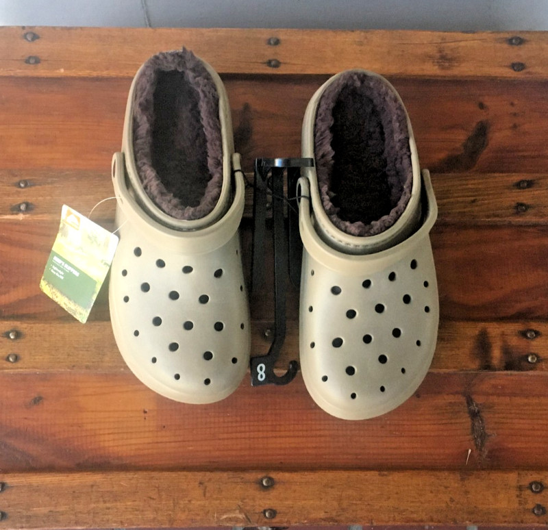 Ozark Trail Lined Crocs CLOG Slippers Latte Tan Brown Sz Men’s 8 / Womens 10 NEW