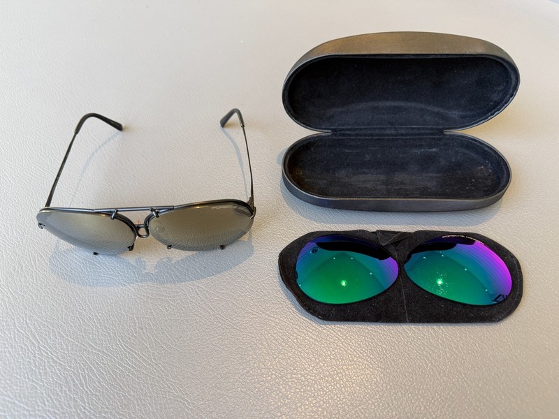 Porsche Design P’8478 Sunglasses, Black Titanium with 2 Sets of Lenses and Case