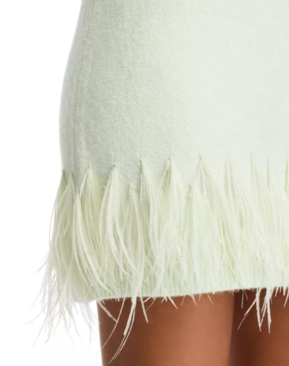 Cinq à Sept Briana Feather Trim Mini Skirt MSRP $295 gallery
