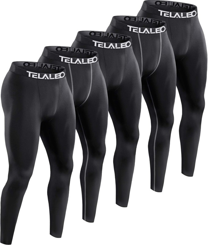 5 Pack Men’s Compression Pants for Workout, Running,Basketball,Football-Sport…