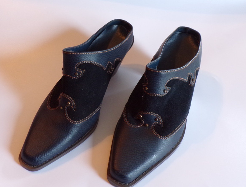 Slide Boot Dark Blue Man made materials and suede size 6