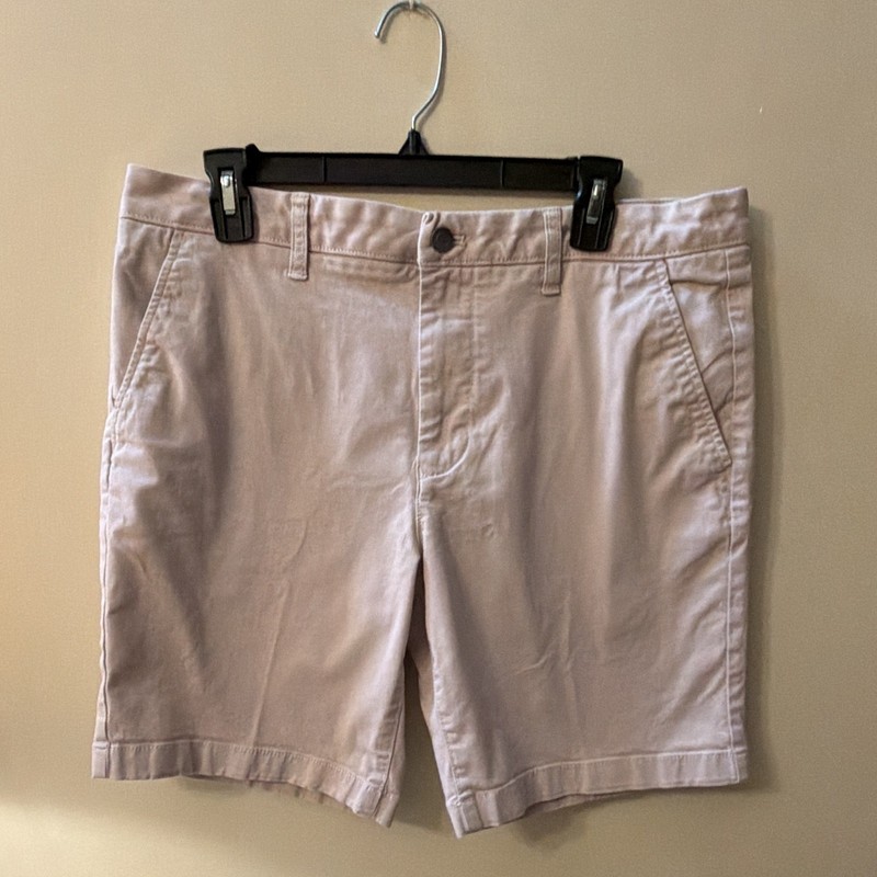 Member’s Mark Men’s Beige Chino Shorts Cotton Spandex Twill Flat Front Button