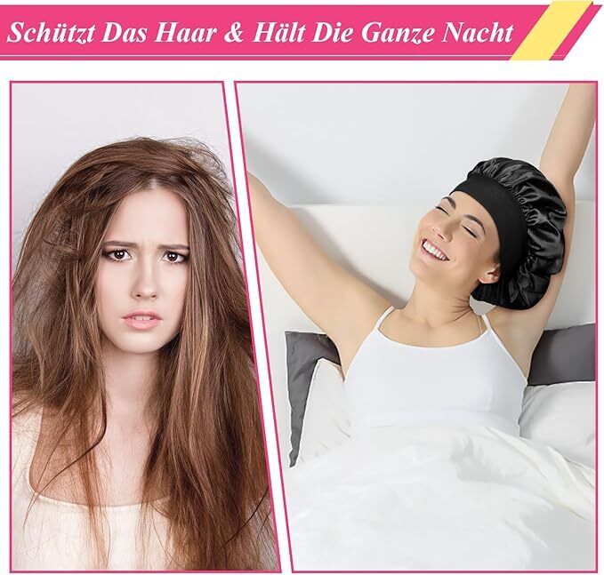 Women Satin Bonnet Night Sleep Cap Hair Hat Silk Head Cover Wide Elastic Band gallery