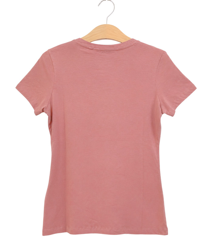 GUESS Womens Rhinestone Heart Graphic Tee Mauve Pink Short Sleeve Top Size M NWT gallery