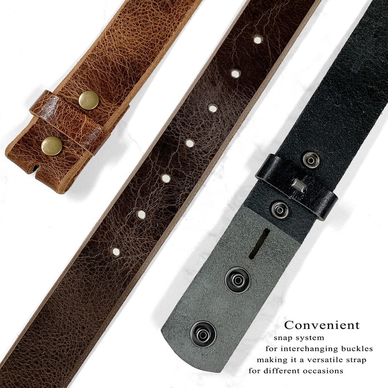 VINTAGE DISTRESS GENUINE BUFFALO CASUAL LEATHER BELT STRAP 1-1/2" WIDE gallery
