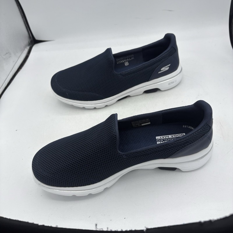 Skechers Shoes Womens Size 8.5 EW Extra Wide GOwalk 5 Ultra Go Walk Loafers Navy gallery