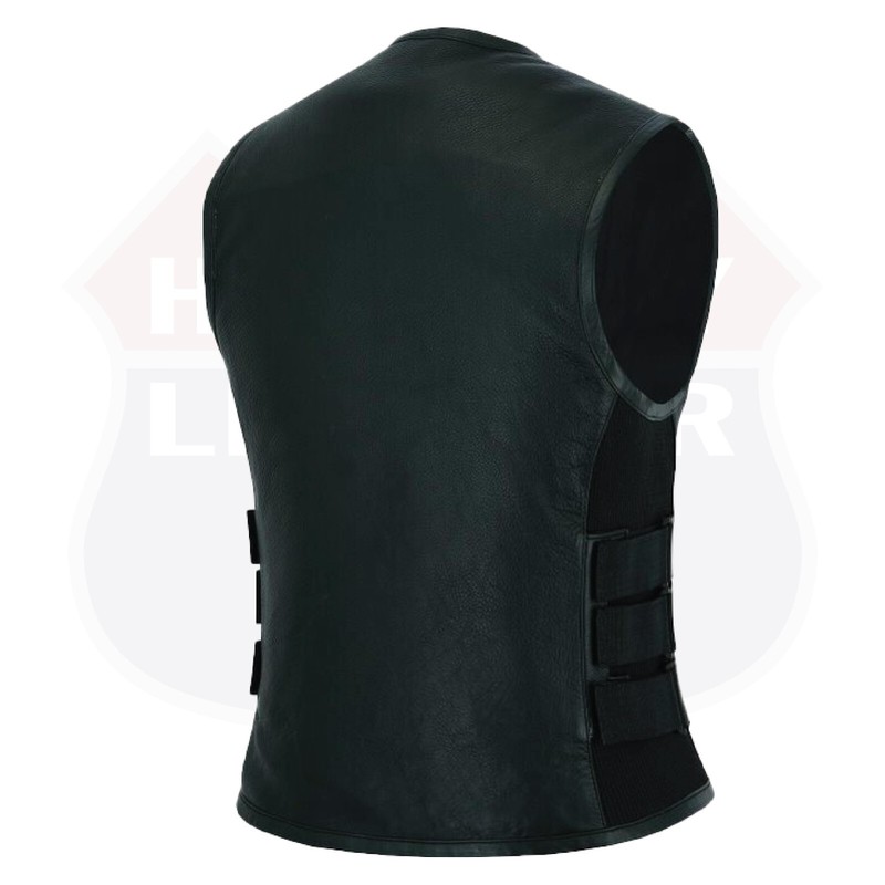 Women SWAT Bullet Proof style Leather Motorcycle Vest Bikers Club #HL14200 gallery