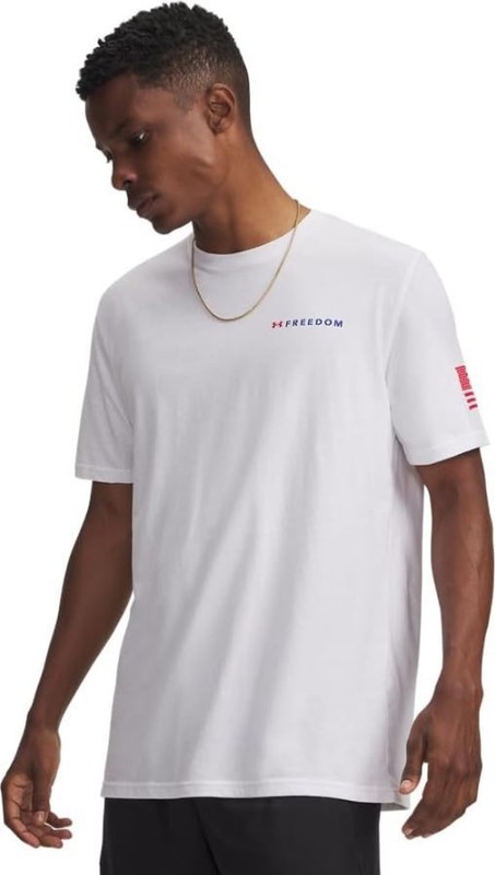 Under Armour Men’s Team Tech Loose Cardinal Short Sleeve Shirt, White, Medium