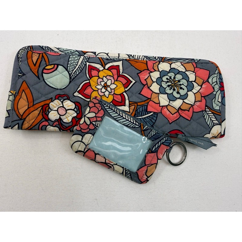 Vera Bradley Tropical Evening Flat Iron Travel Case + ID Holder Set