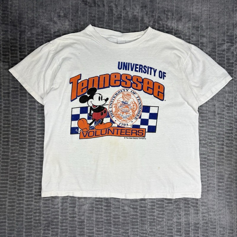 Vintage 90s Tennessee Volunteers Mickey Mouse T-Shirt Single Stitch Boxy Medium