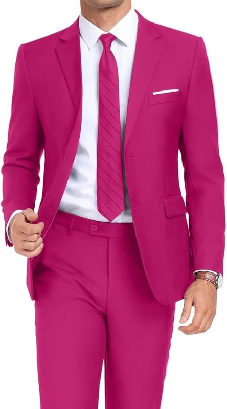 Mens 2 Piece Suit Set Slim Fit 2 Button Dress Suits Tuxedo Set Wedding Blazer gallery