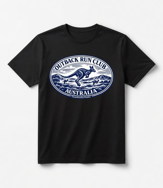 Outback Run Club Australia T-Shirt | Kangaroo Running Graphic Tee Gift