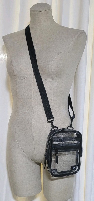 Thread Wallets Clear Crossbody Black Trim Bag Festival Hiking Travel Concert