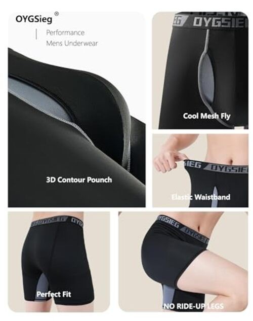 Men's Boxer Briefs,Fly with X-Large Regular-6‘’ Inseam Regular Leg - Black*5 gallery