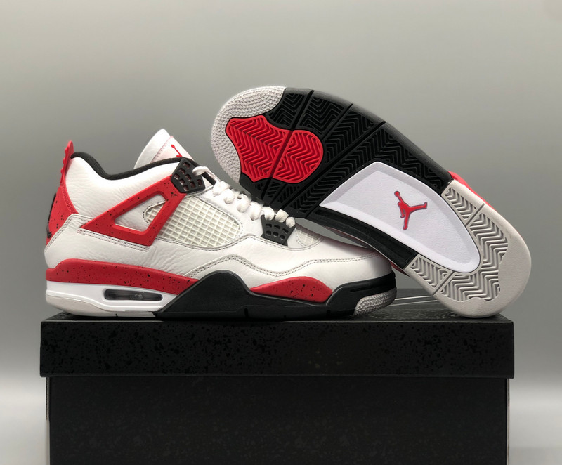 Jordan 4 "Red Cement" Retro Basketball Men's Mid Top Shoes gallery