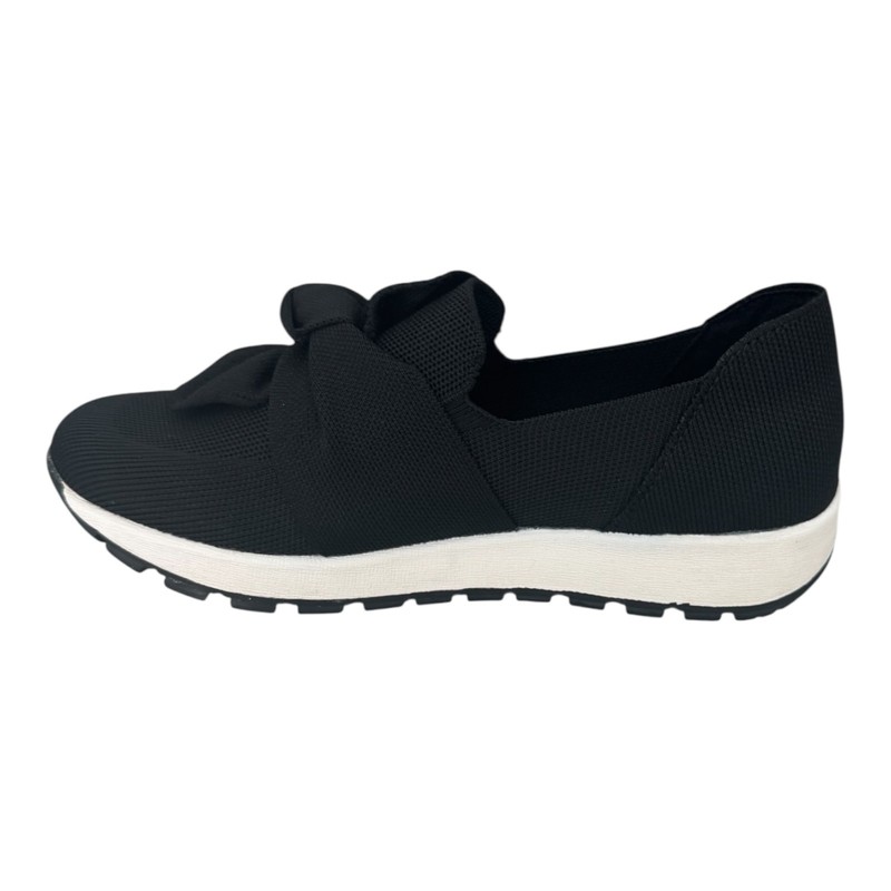 Bernie Mev Crane Women’s Slip-On Shoes Black Woven Knit Stretch Comfort NWB gallery