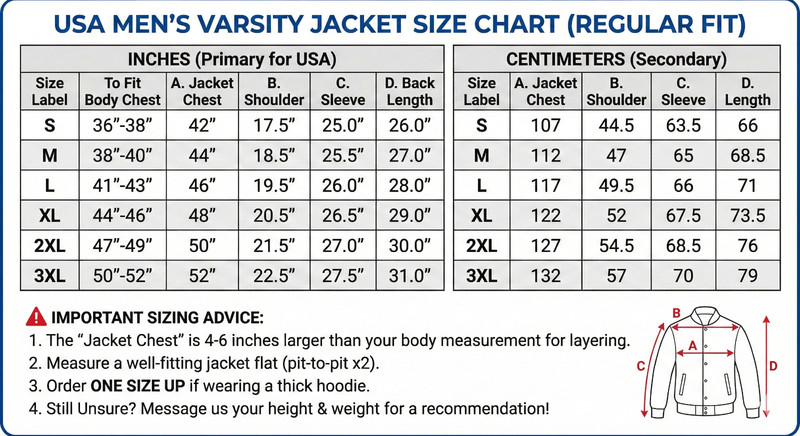 Mens Letterman Varsity Jacket Wool Leather Baseball College Jacket gallery