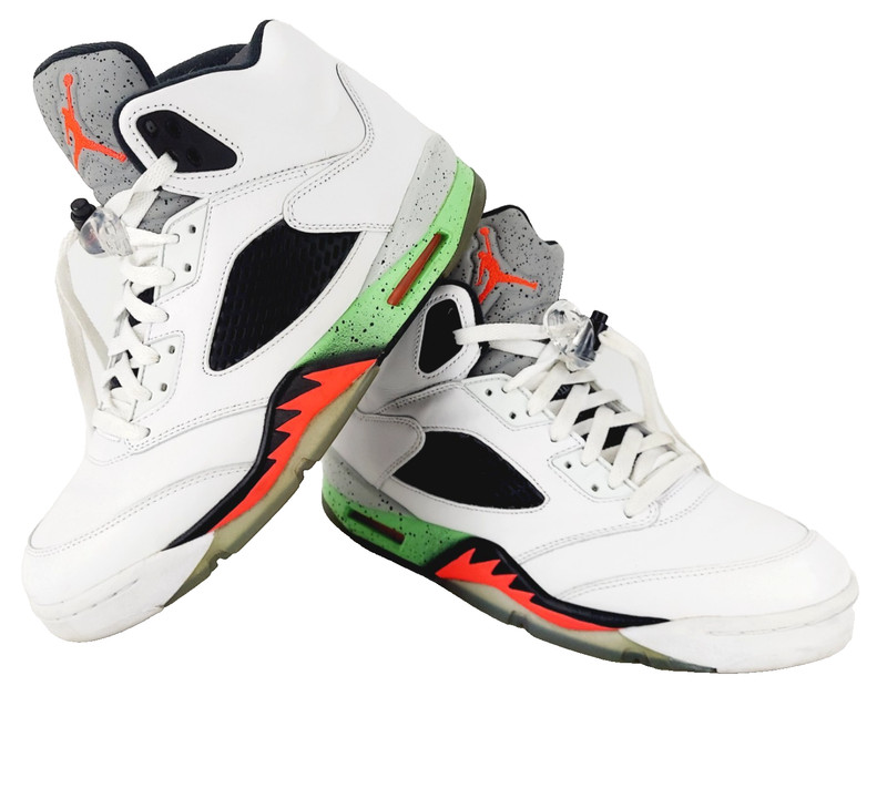 Air Jordan 5 Pro Stars Poison Retro Size 10 Mens White Sneakers 2015 136027-115