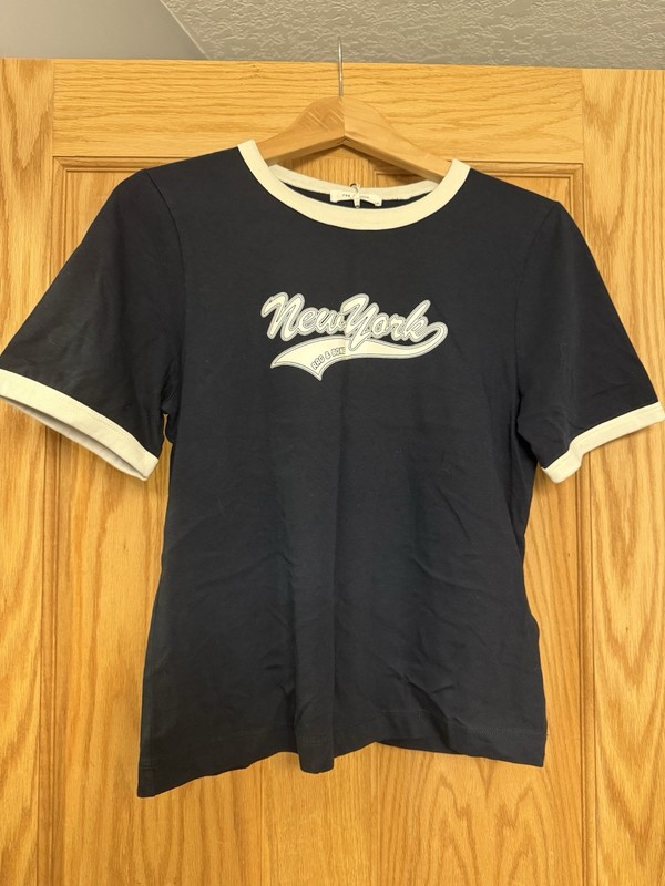 Rag & Bone Ringer Tee Large NWT New York Navy And White 100% Cotton
