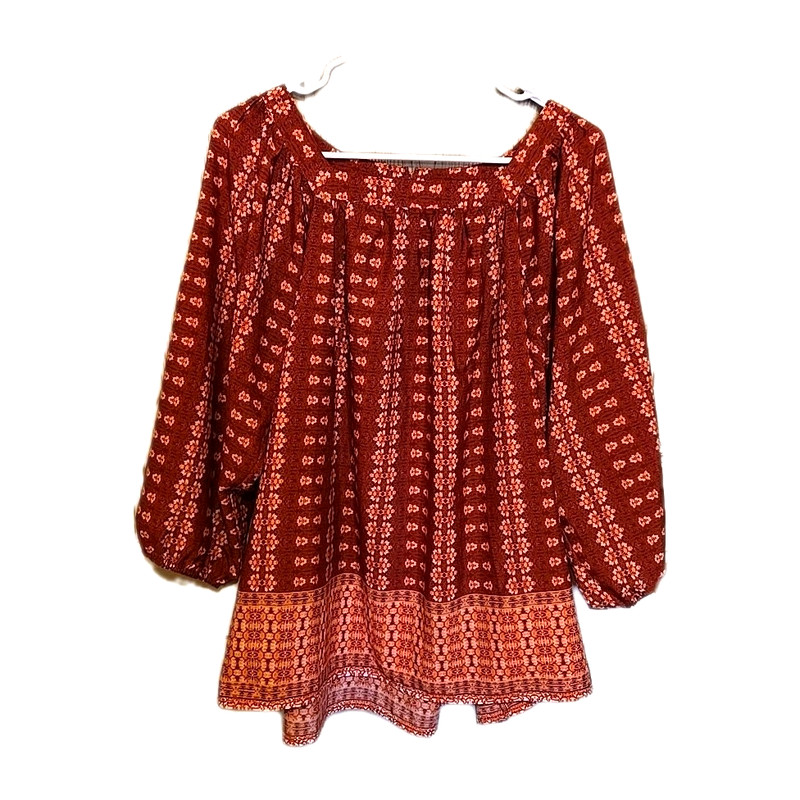 Canyon River Blues Blouse XL Top 3/4 Sleeve Shirt 2 Button Back Keyhole Women’s