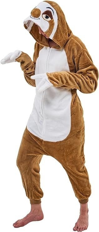 Unisex Sloth Adult Pajama, Polar Fleece Animal Pajama