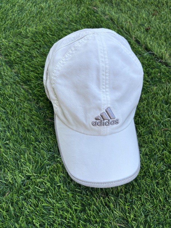 adidas White Adjustable Baseball Cap Men’s Casual Sports Solid Summer Spring