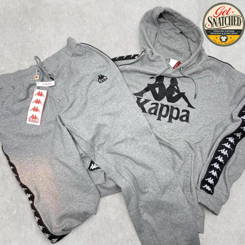 KAPPA—Vintage Two-Piece Sweatsuit / Jogger Set – XXL / XL – Grey and Black