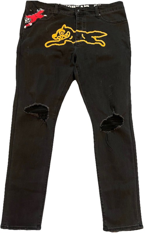 ICE CREAM Billionaire Boys Club BBC Straight Stacks Mens Jeans Black Size 38/32