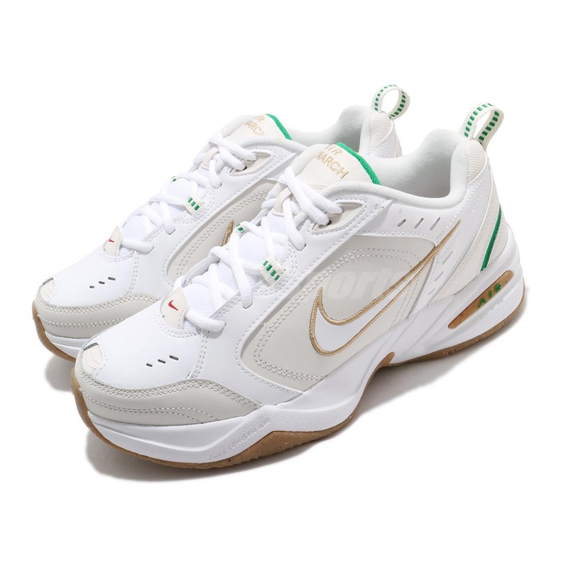 Nike Air Monarch IV 4 White Lucky Green Gold Men Casual Training Shoe 415445-103