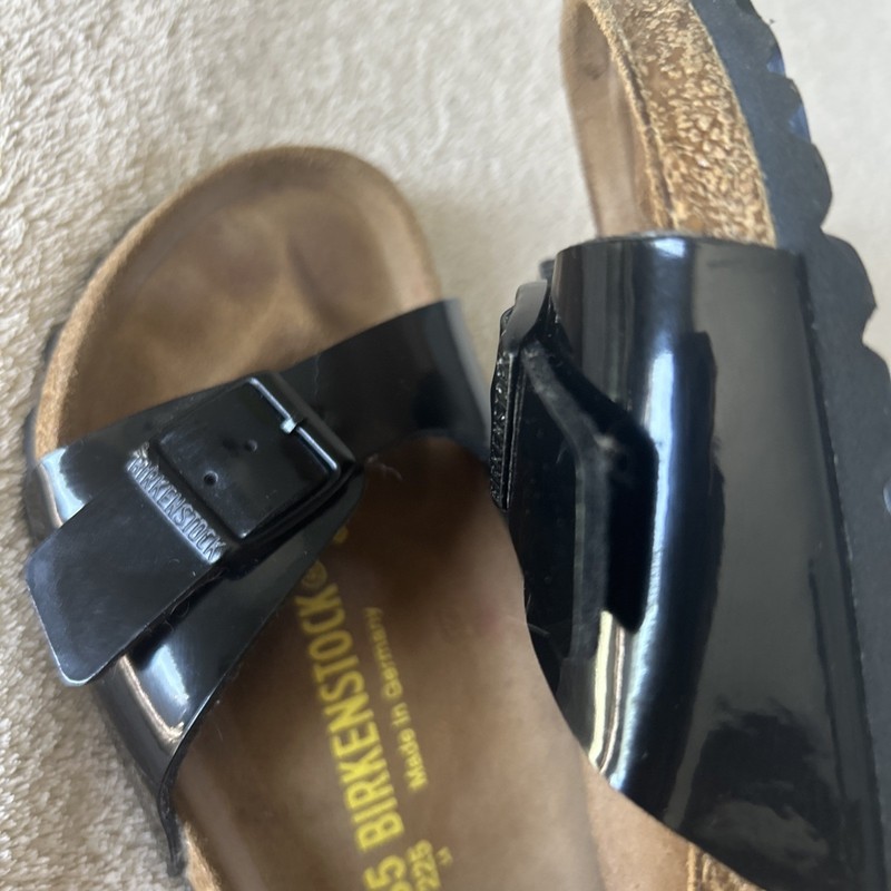 Birkenstock Madrid Birko Flor Sandal Black Patent Slide EU 35 Women’s 5.5-6 gallery