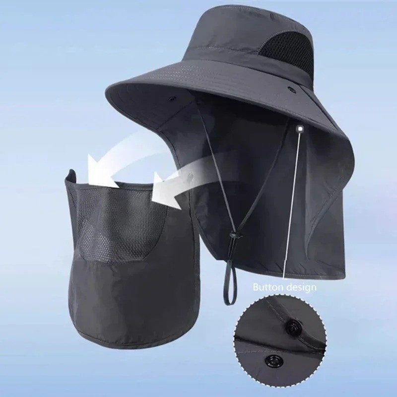 Wide Brim Sun Hat UV Protection Bucket Cap For Hiking Camping Fishing Safari Men gallery