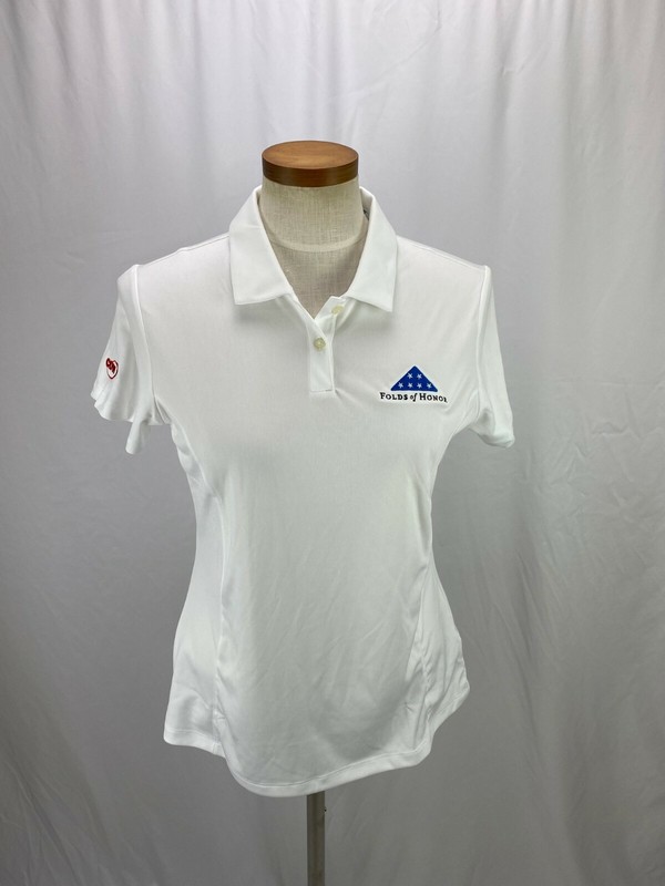 Puma Cell Cool Max Extreme Women’s White Short Sleeve Polo Folds of Honor M NWT