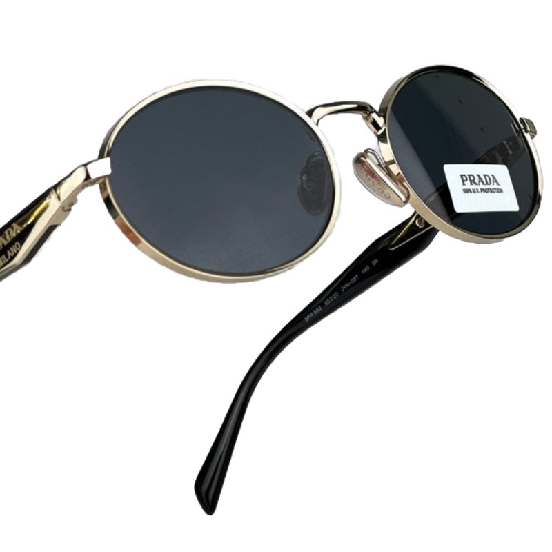 PRADA PR 65ZS ZVN09T Gold Black Blue Grey Lenses Sunglasses AUTHENTIC gallery