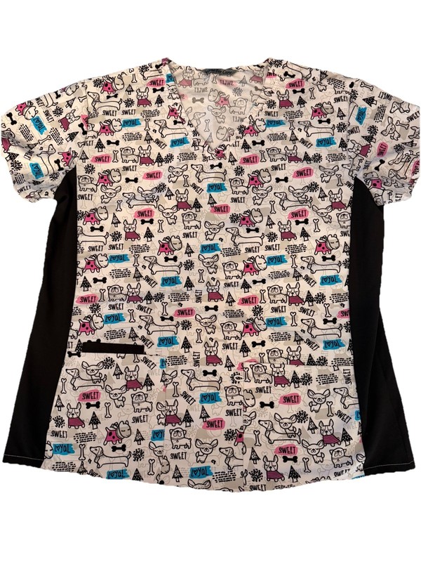 Wear For Care Women’s XL Scrub Top Vet, Nurse Tech, Medical Dental. ST 32